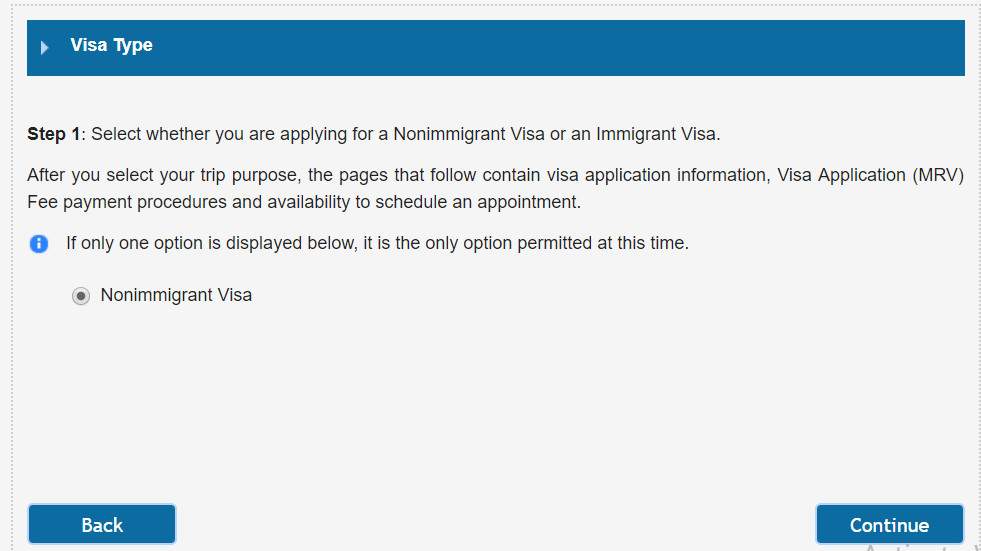 usa visa New Application / Schedule Appointment