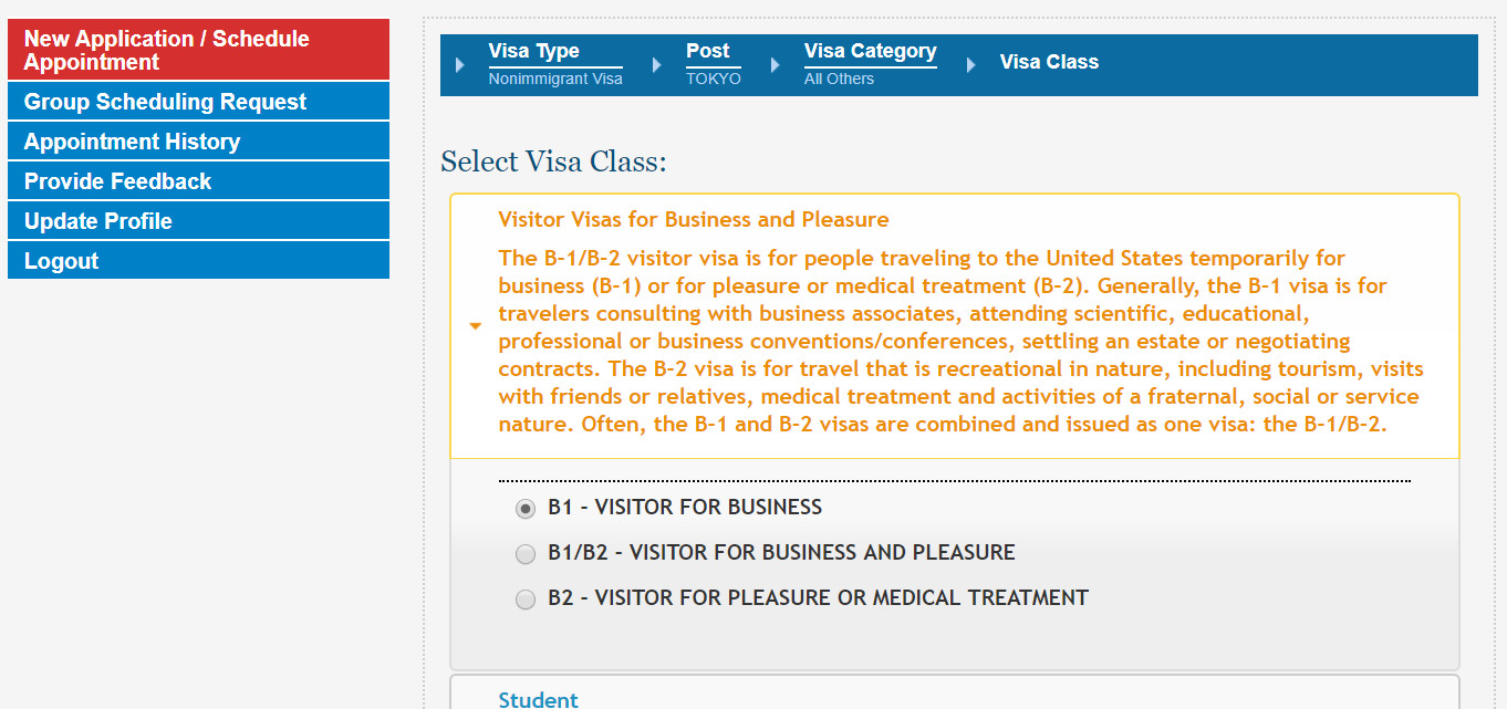 usa visa New Application / Schedule Appointment