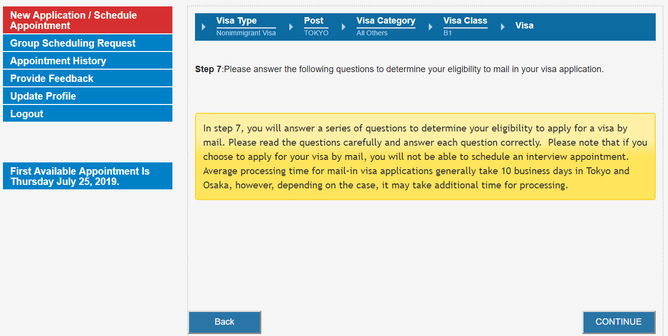 usa visa New Application / Schedule Appointment