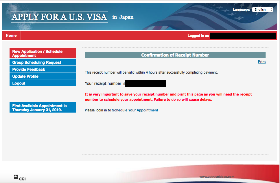 usa visa New Application / Schedule Appointment